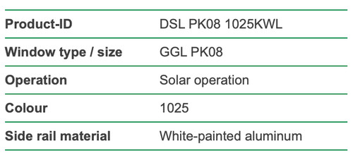 Solar velux blind - solar, ggl